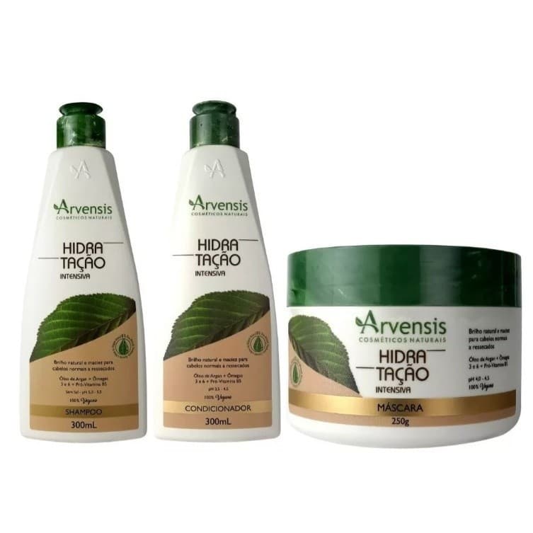 Kit Arvensis Hidratação Shampoo Condicionador Mascara 250g