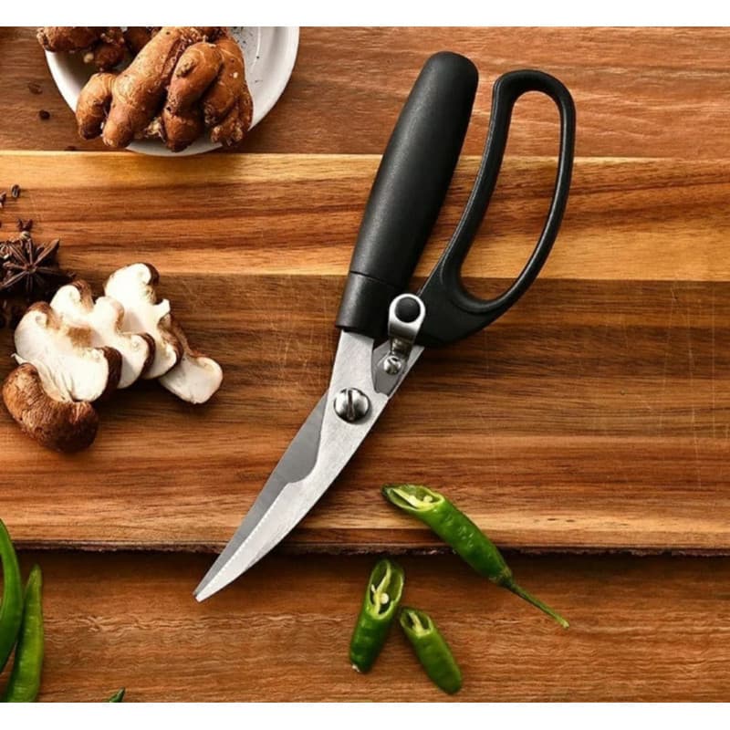 Tesoura Para Frango Cortar Aves Carnes Assados Inox Premium