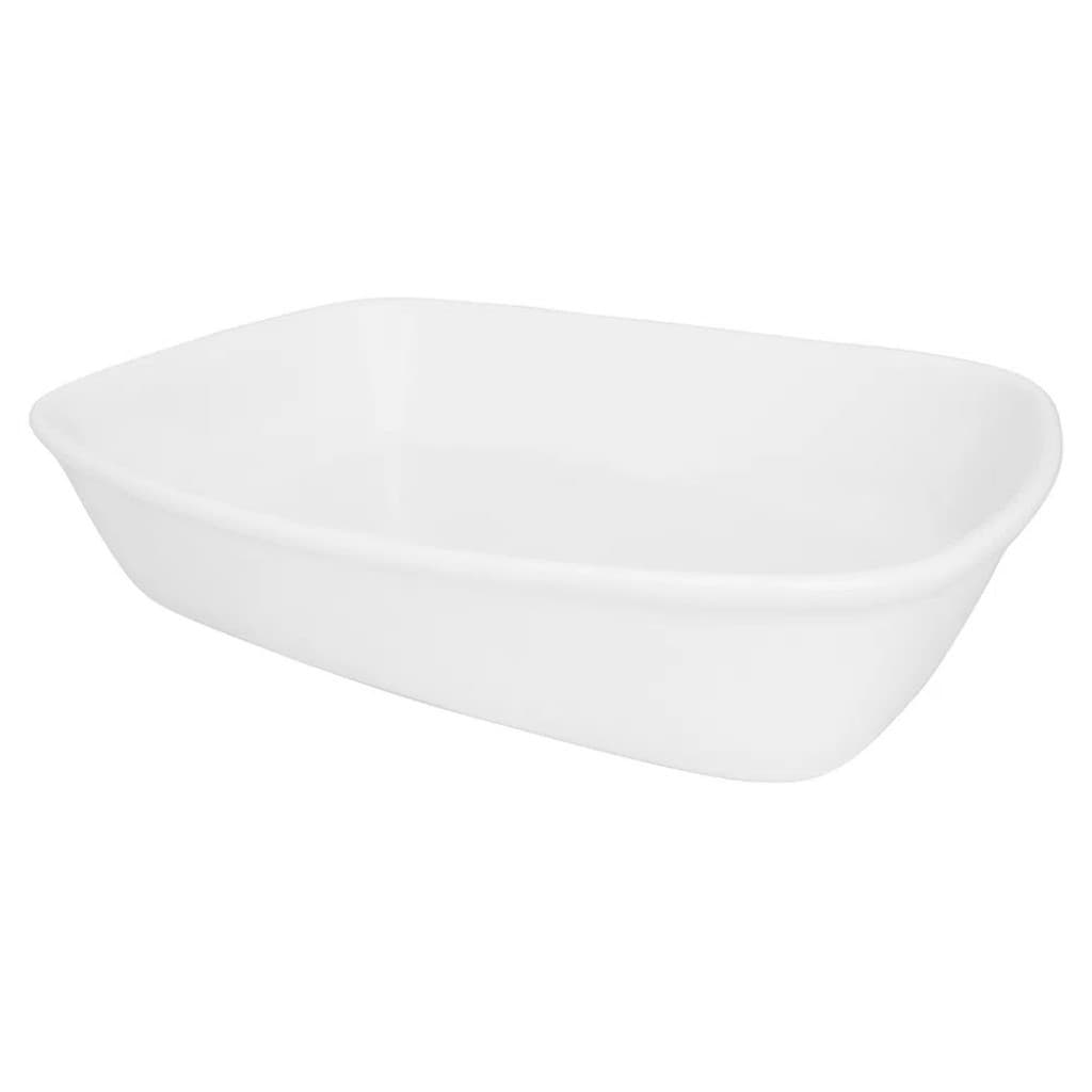 Assadeira Travessa Refratária Bake Grande 30x21x6cm 2,5 Litros Porcelana Branca Retangular Oxford