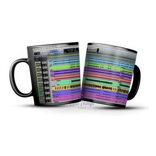 Caneca Porcelana Para Estúdio Programa Pro Tools Daw Preta