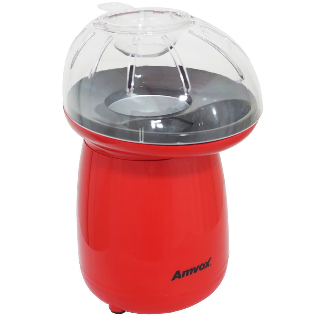 Pipoqueira Elétrica Sem Óleo Ar Quente 220V Natural 1200W Derrete Manteiga Amvox APC 027 Vermelha
