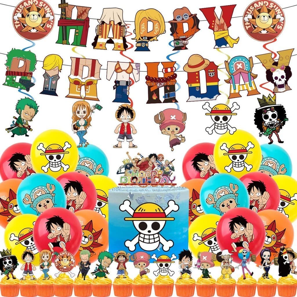 Conjunto de Decoração para Festa de Aniversário One Piece, Decoração de Festa de Aniversário Tom e Jerry, banner, topo d