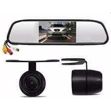 Retrovisor Visor Espelho Tela Lcd Veicular Estacionamento + Câmera De Ré FP Import