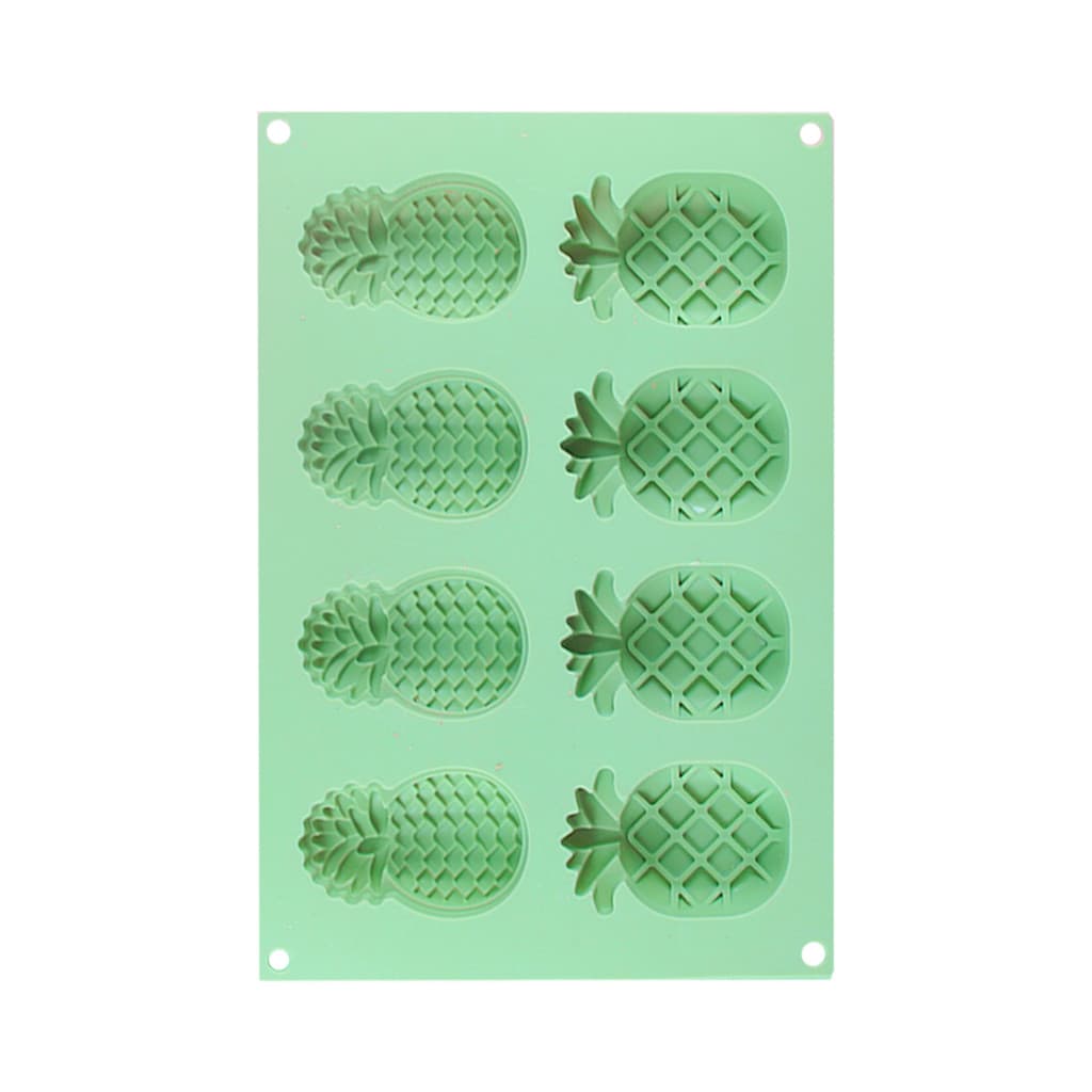 QELEG Forma de Silicone para Bolo com 8 Cavidades, Forma de Assar 3D em Forma de Abacaxi, Forma para Mousse, Chocolate,