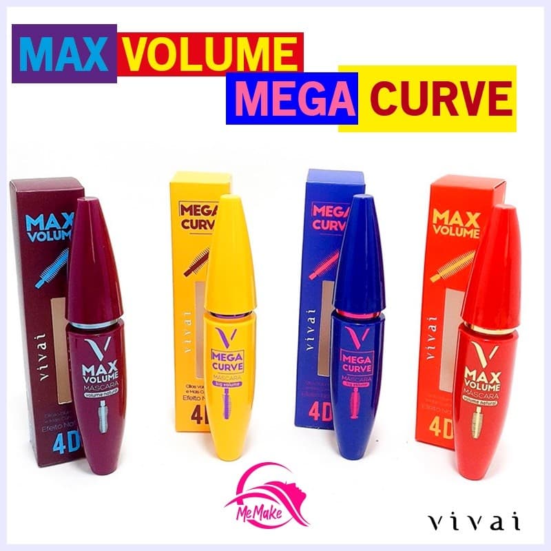 Rímel 4D mega curve e max volume/ máscara de cílios/ mascara de cilios/ rímel vivai