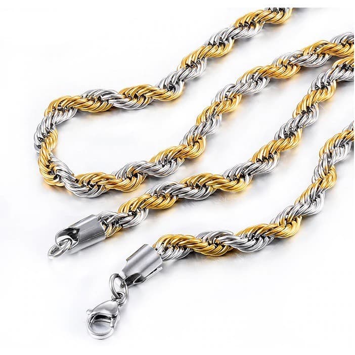 Corrente Masculina 60cm 4mm Aço Inox Duas Cores