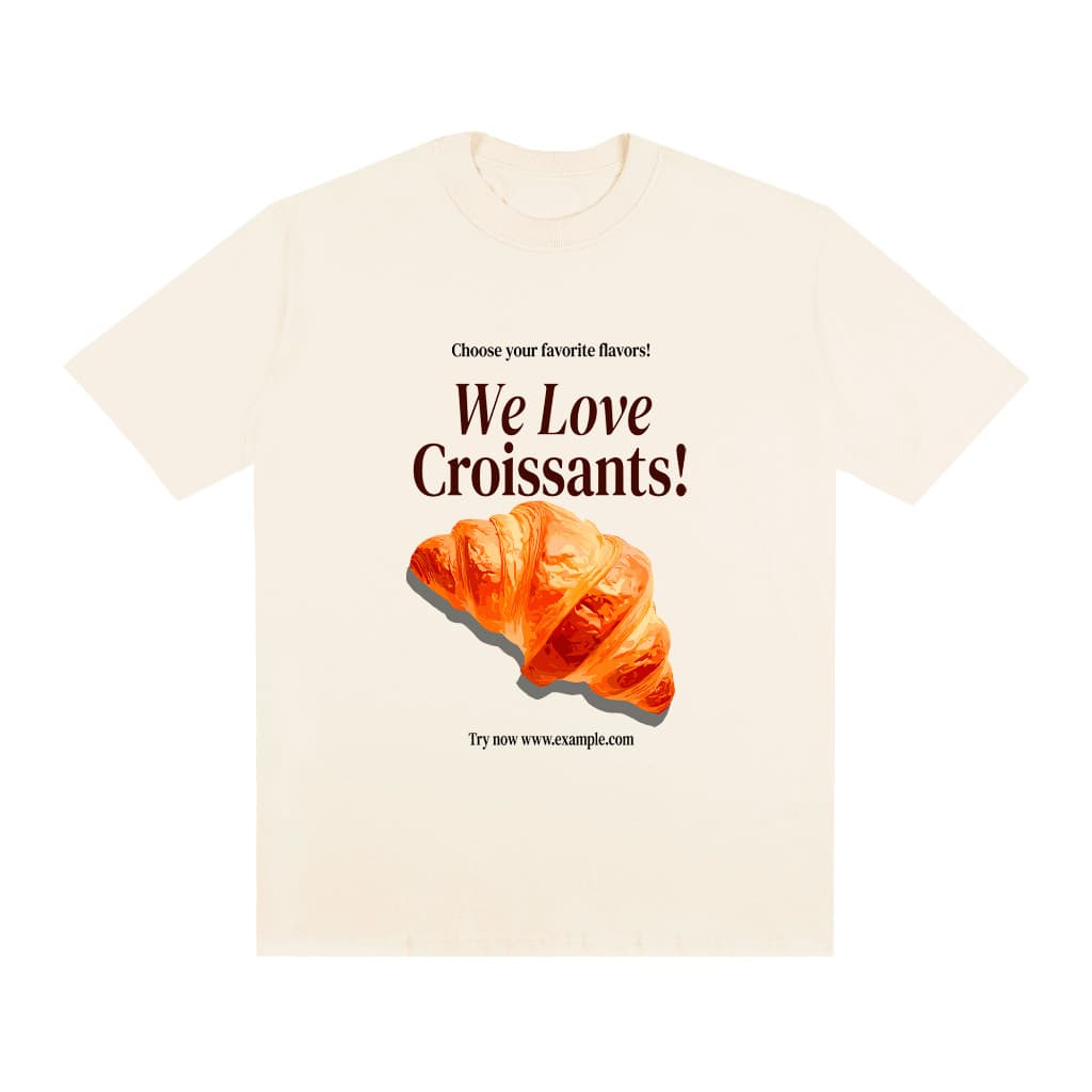 Camiseta Feminina 100% Algodão Premium We Love Croissants