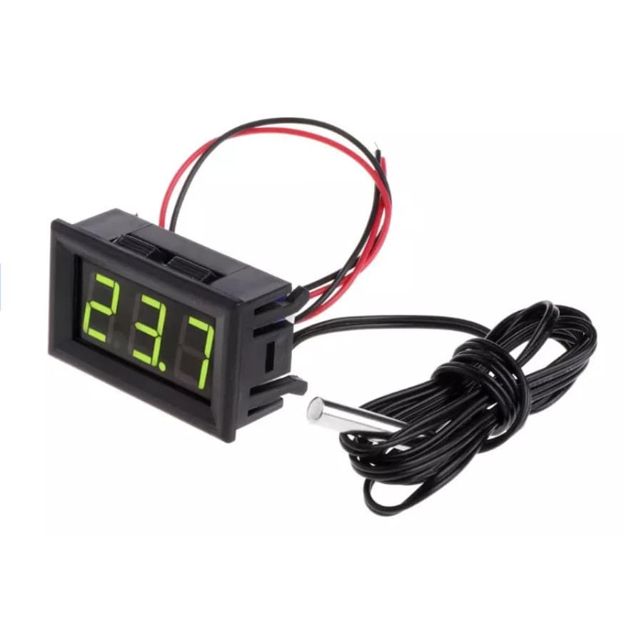 Medidor Temperatura Termômetro Digital 12v Automotivo Verde
