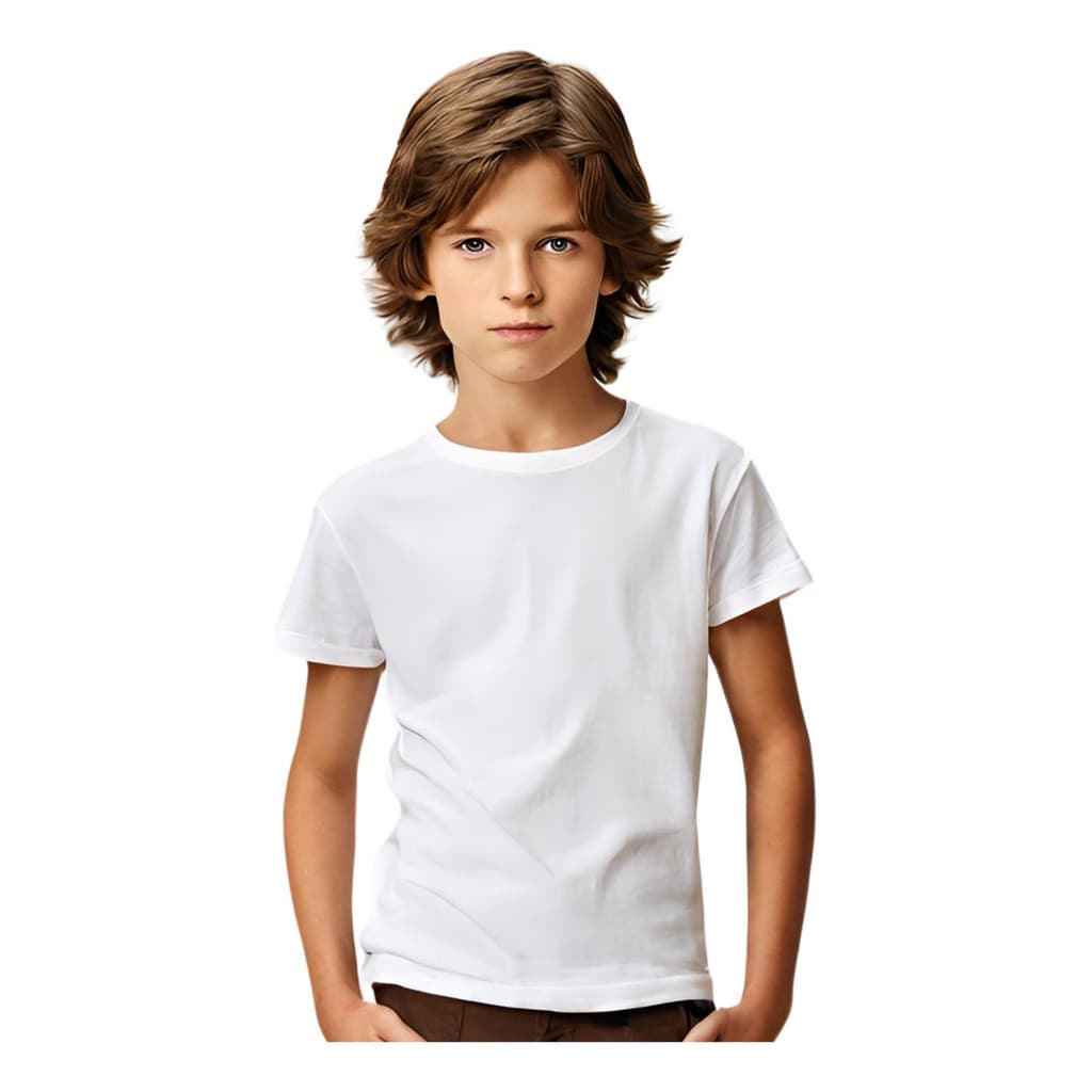 Camiseta Branca Infantil Escolar 100% Algodão