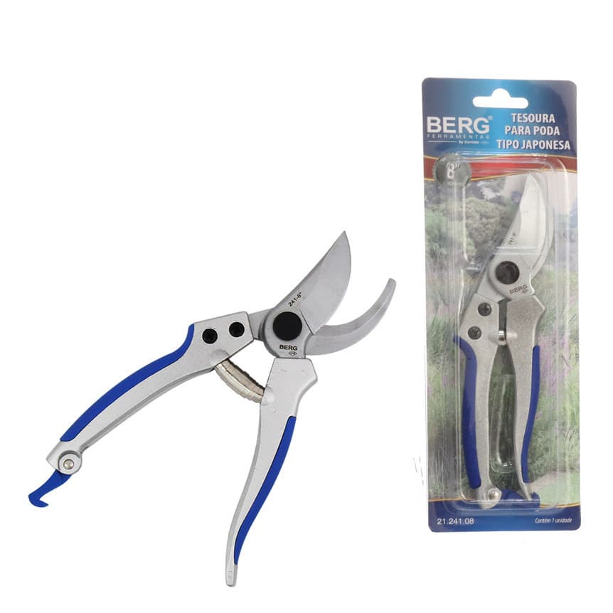 Tesoura para Poda Tipo Japonesa Jardinagem Corte By-Pass - 8 Polegadas - Corneta Ferramentas