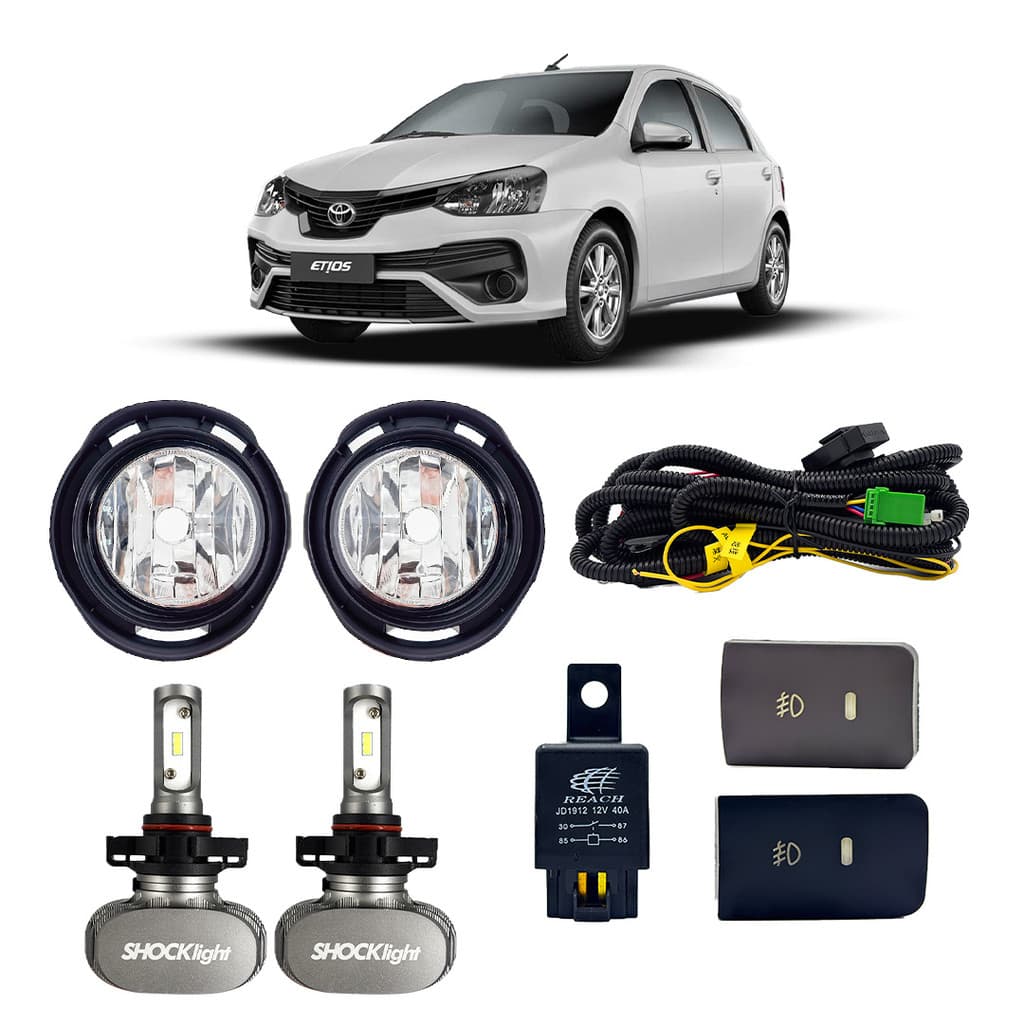 Kit Farol Milha Toyota Etios 12/20 + Lâmpada UltraLED H16