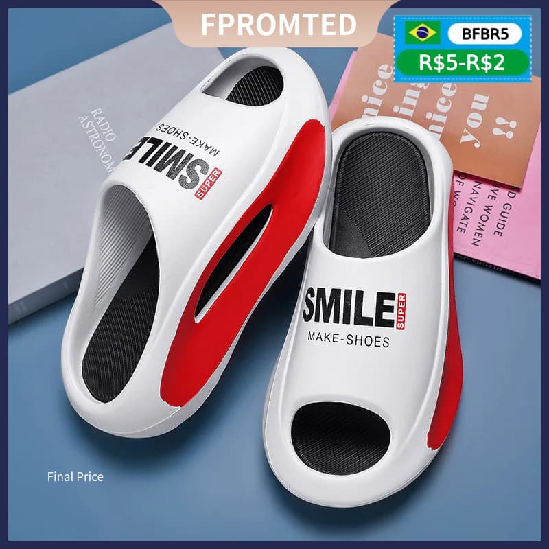 2025 Chinelos De Sandália Masculina Novo Verão Tênis Plataforma De Fundo Grosso Slides Macio Eva Casuais Sapatos De Prai