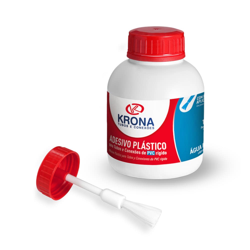 Cola Adesiva PVC Para Cano 175gr Krona Resistente Durável Reformas Obras Conserto Linha Soldável