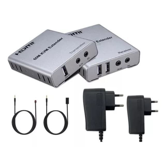 Extensor Kvm Hdmi Full Hd Por Rede Ip 60 Metros 1080p 4k 2k