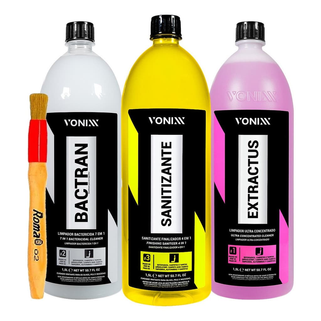 Kit Vsc Limpa Estofados Extractus Bactran Sanitizante Vonixx