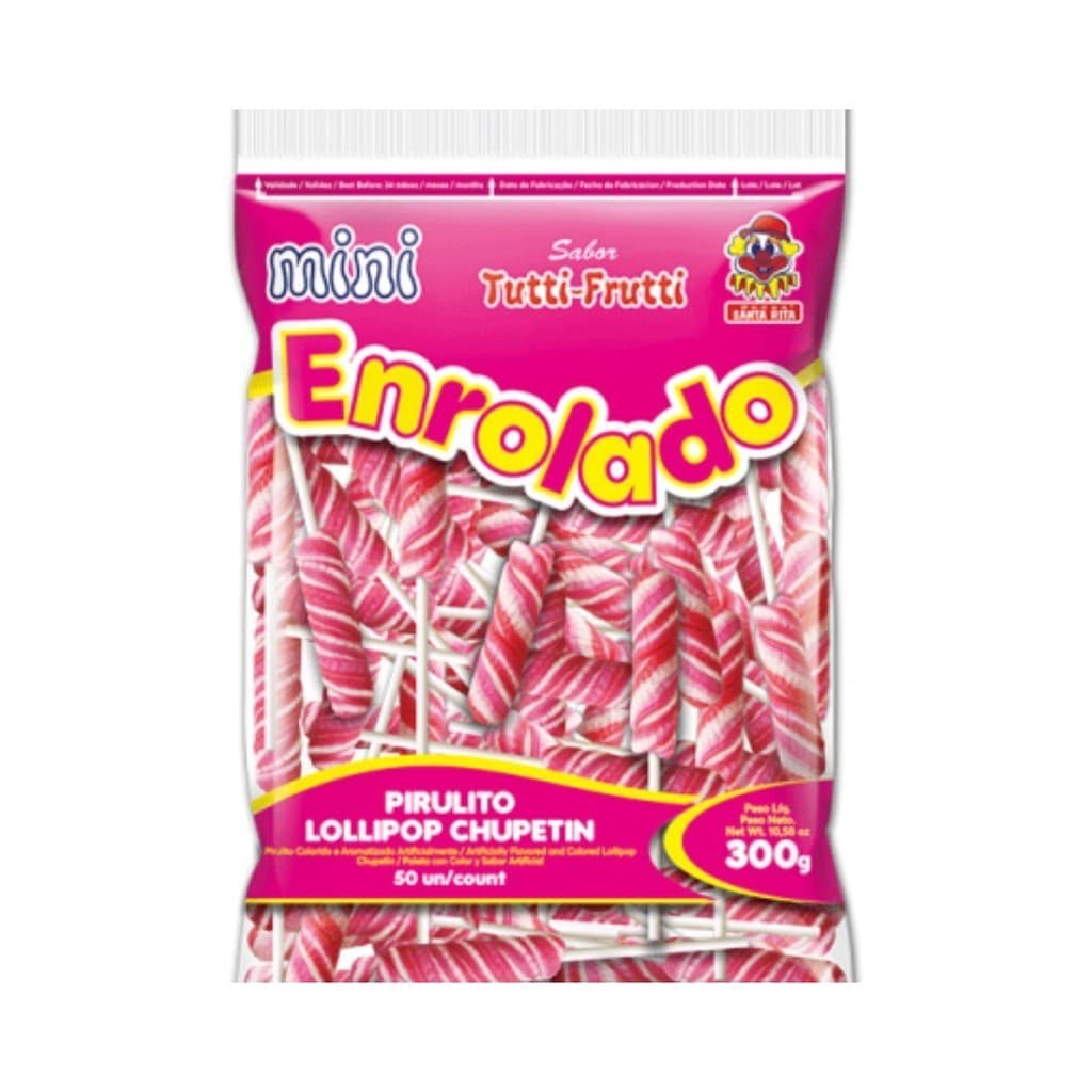 PIRULITO SANTA RITA MINI ENROLADO ROSA 300G