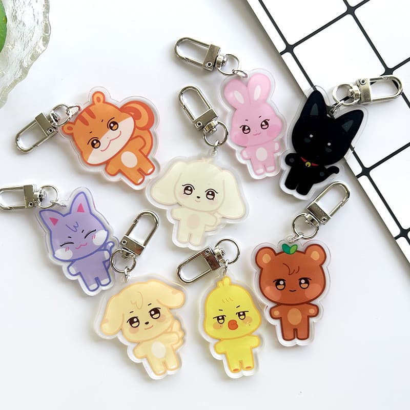 Kpop ATEEZ ANITEEZ Acrílico Chaveiro De Dupla Face Acessórios Para Bolsas De Desenho Animado
