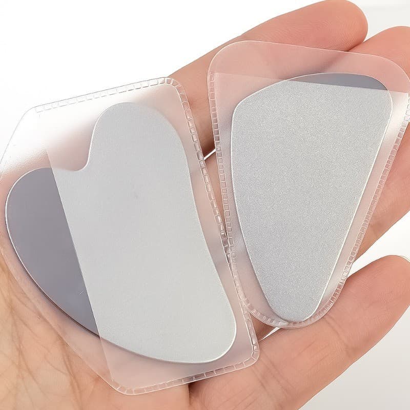 Placa Gua Sha De Aço Inoxidável Em Formato De Coração-Rosto Reafirmante Antienvelhecimento-Ferramenta De Limpeza De Poro