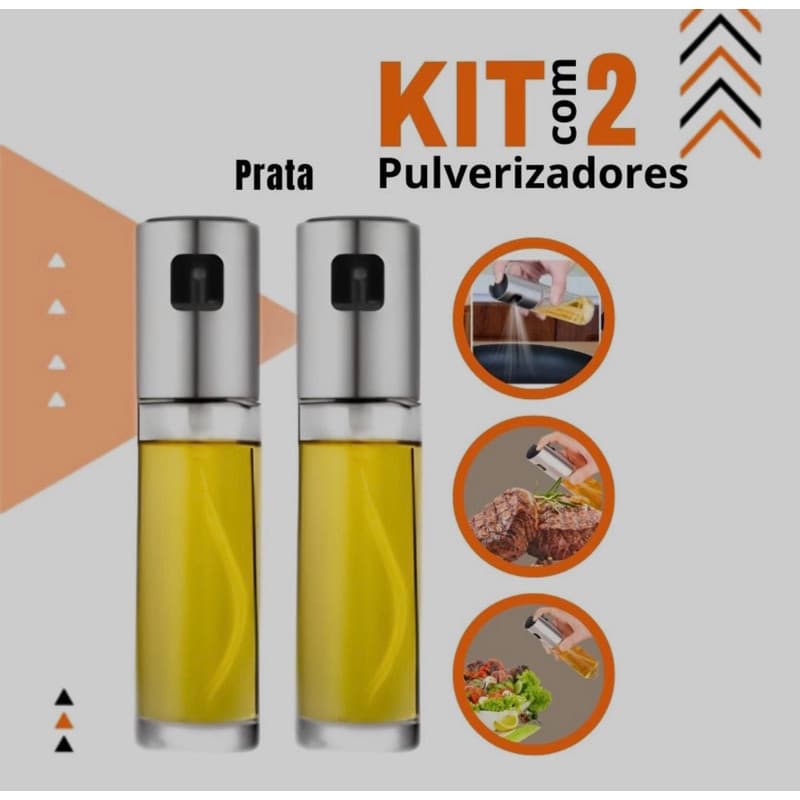 Kit 2 unid Spray  Borrifador Azeite Vinagre em Vidro 100ml
