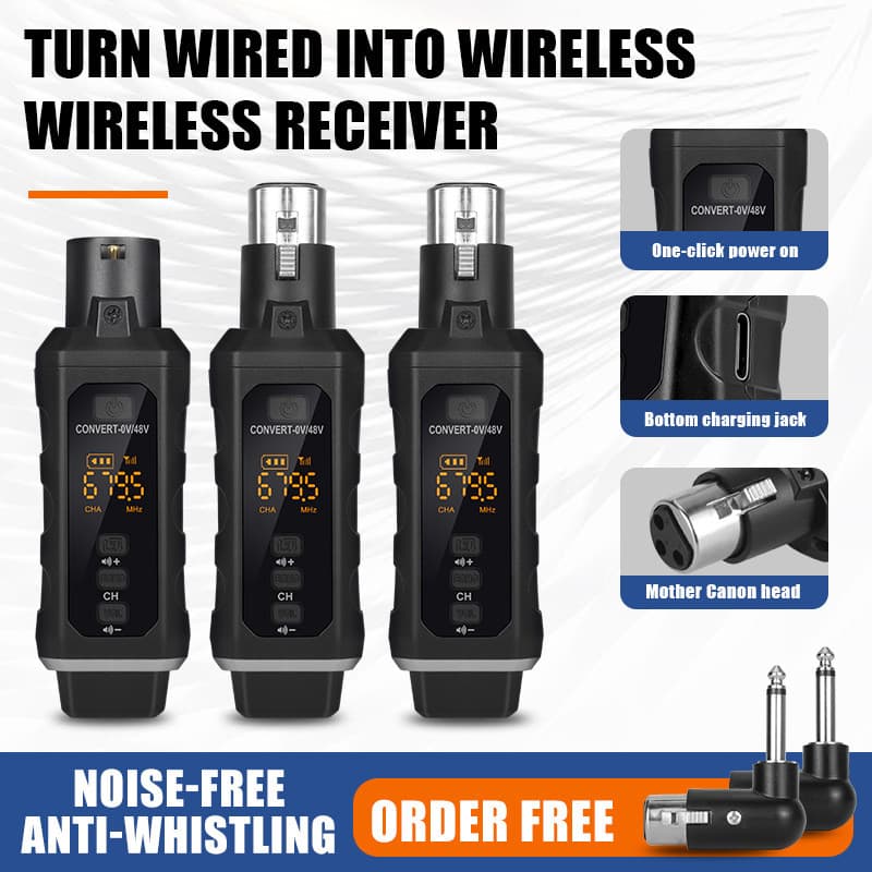Receptor Transmissor De Microfone Sem Fio De 2.4 Ghz 0V 48V Para Guitarra Condensadora Dinâmica XLR