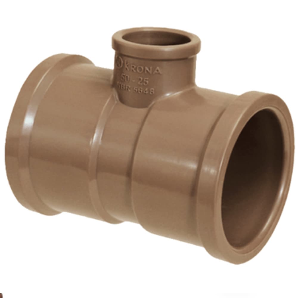 Tê de Redução 90° Soldável Krona - 50 mm x 25 mm