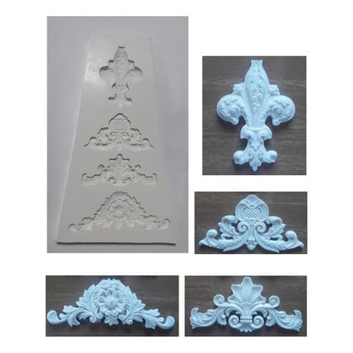 Molde De Silicone Lis Arabesco 4 Confeitaria E Biscuit
