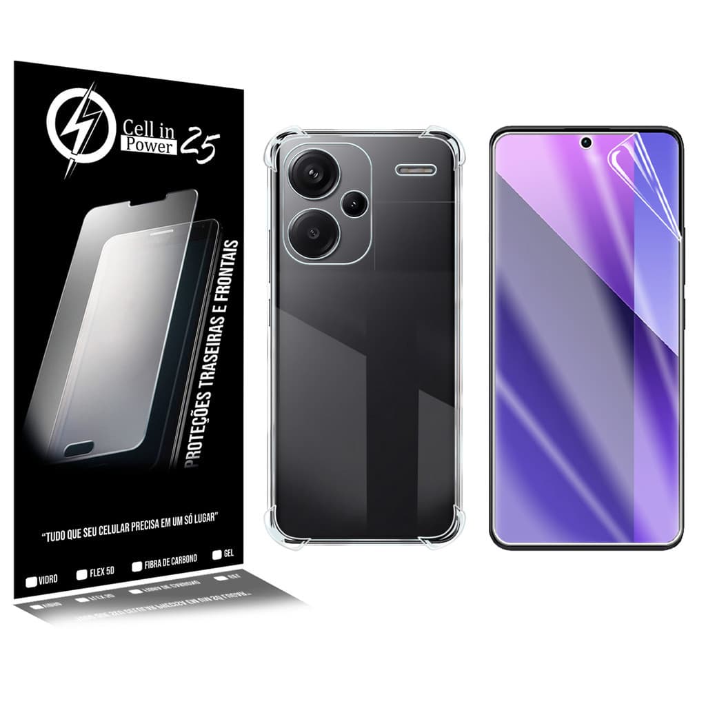 Capa  anti impacto transparente + Película De Hydrogel HD Para Redmi Note 13 Pro Plus 6.67  - Cell In Power25
