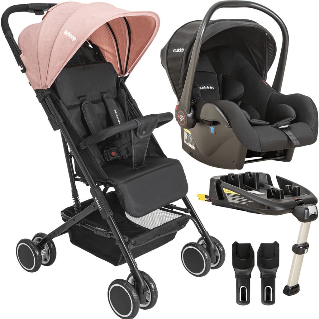 Carro de Bebe Bebe Conforto Base ISOFIX Kiddo Mascote Rosa