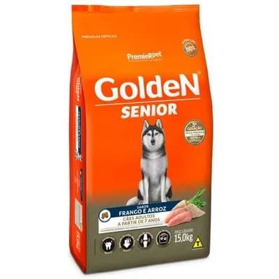Ração Golden Sênior 15Kg Ração para Cachorro Idoso Sabor Frango Arroz Ração Golden 15Kg Cães