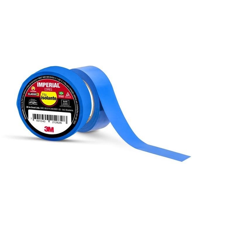 Fita Isolante Imperial AZUL 3m 18 Mm X 10 Mt