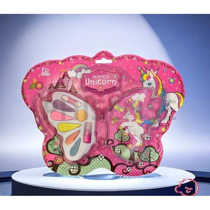 Estojo Kit de Maquiagem Estojo Infantil Borboleta Com Baton E Sem