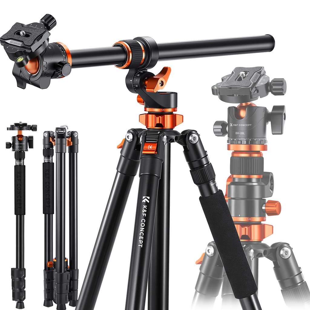 Tripé K&F 90 Polegadas 230cm Ball Head e Panorâmica 360°