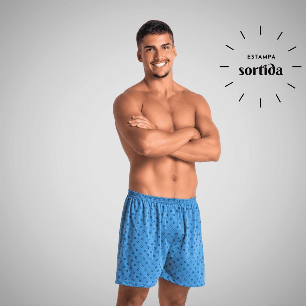 Cueca Samba Canção Estampadas Shorts Masculino Super Confortável De Dormir Pijama Malha Moda Íntima 334