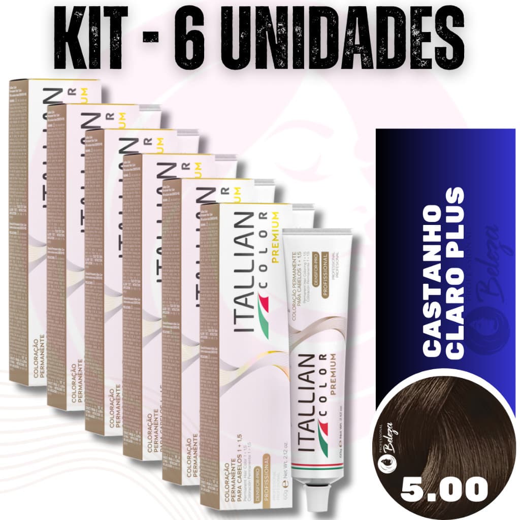 6 Colorações Castanho Claro Plus 5.00 Itallian Color