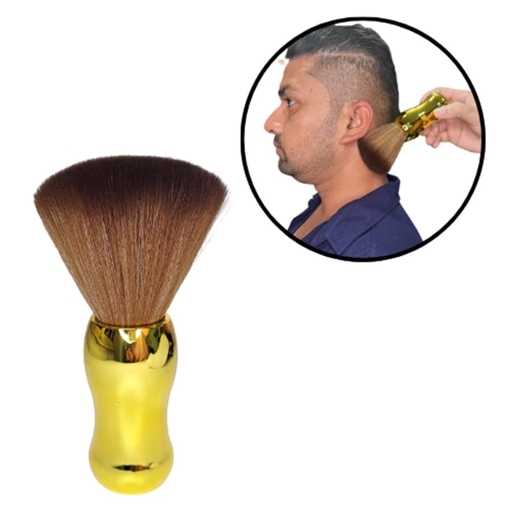 Espanador Redondo Luxo Dourado para Barbeiro e Cabelereiro cod 499