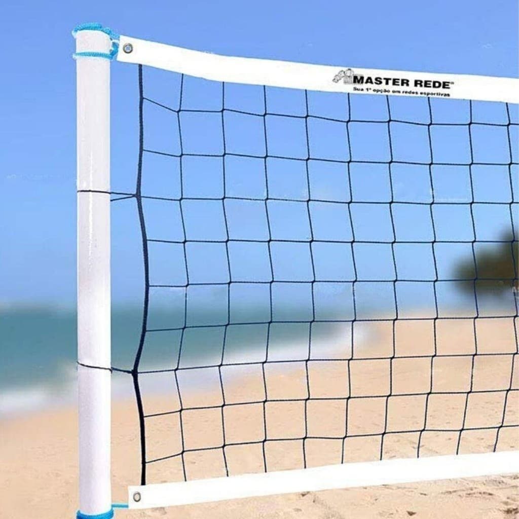 Rede De Vôlei Master Rede 02 Faixas Sintética Com Fio De Seda Reforçada 1,5mm