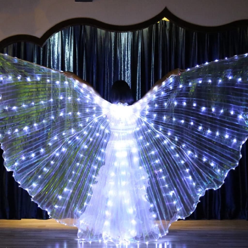Capa De Dança De Fada De Asas LED Dançarinos De Carnaval
