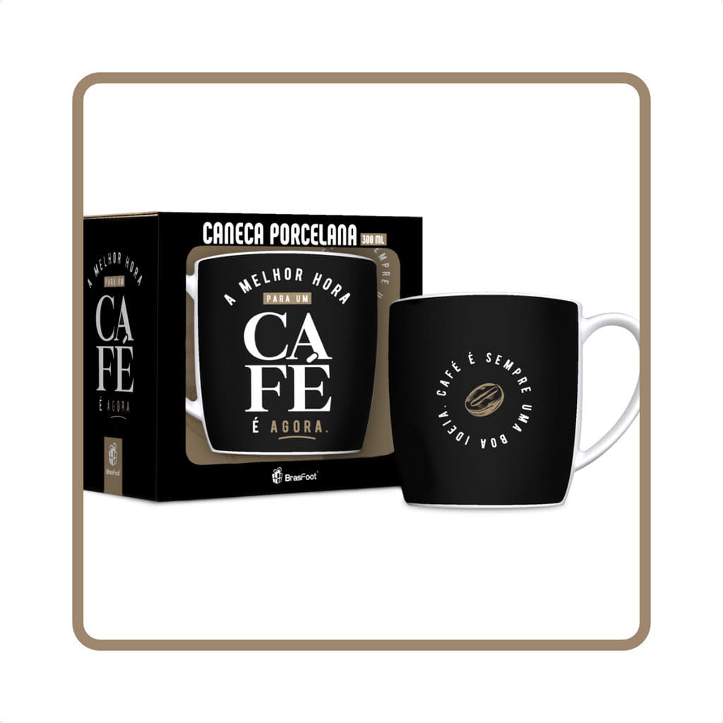 CANECA PORCELANA  MELHOR HORA PARA UM CAFÉ É AGORA Religiosa Presente Cristão Cristãos Frases Biblicas Urban 360ML