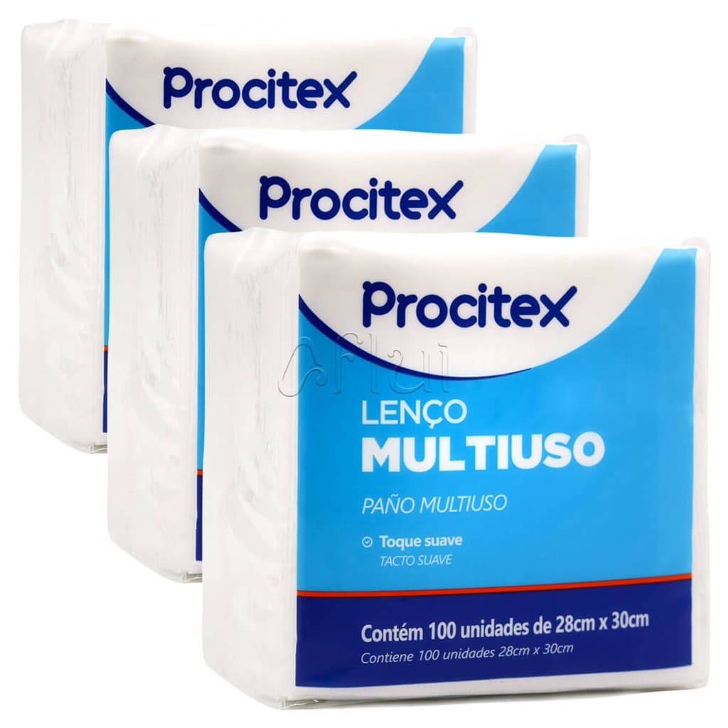 Lenço Multiuso 300 un Limpeza e Higiene Procitex 28x30cm
