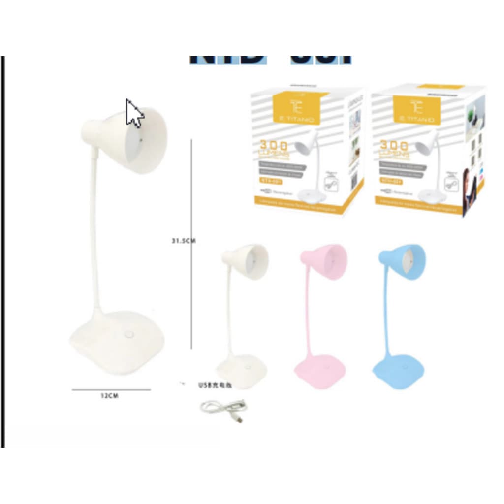 Abajur de Mesa Articulado Touch 3 Niveis LED Recarregável USB