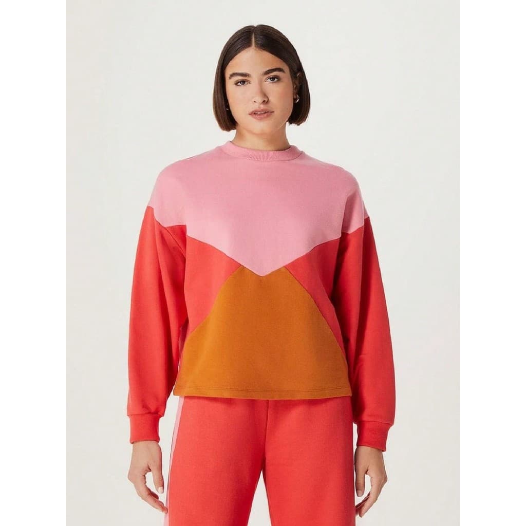 Blusão Feminino Em Moletom Com Recortes - Vermelho - HERING