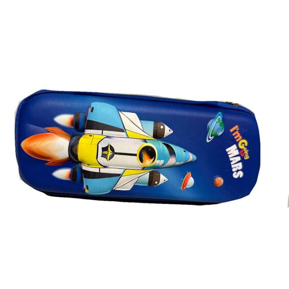 Estojo Escolar 3D Infantil Menino Nave Espacial Astronauta organizador 3 divisórias masculino