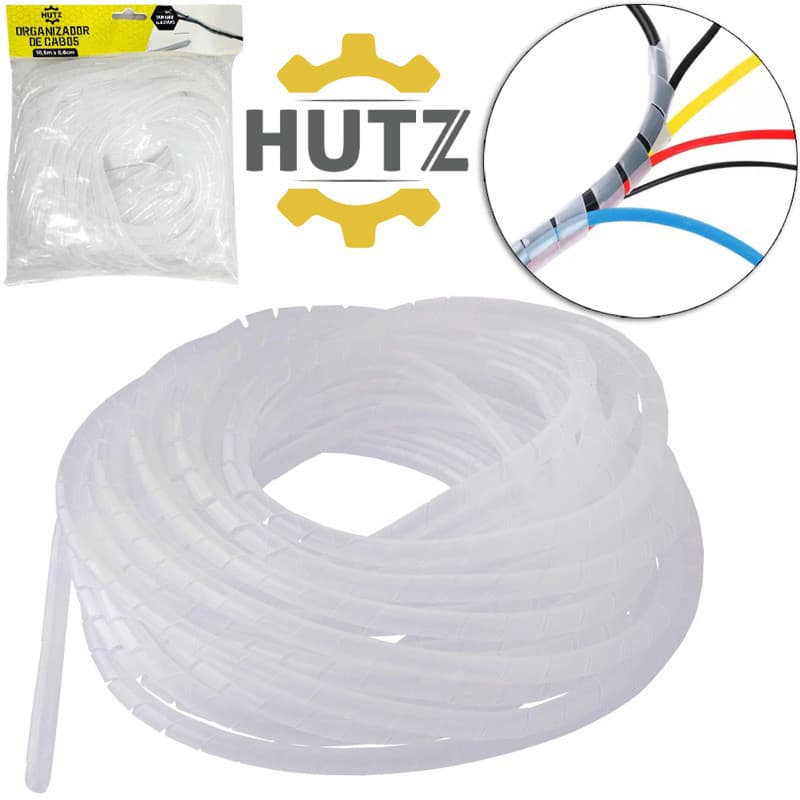 Organizador de Fios Ajustável 10 Metros Branco