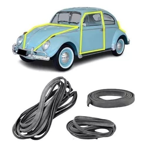 Kit Borracha Porta + Capo + Tampa Motor Fusca 1976 Encaixe