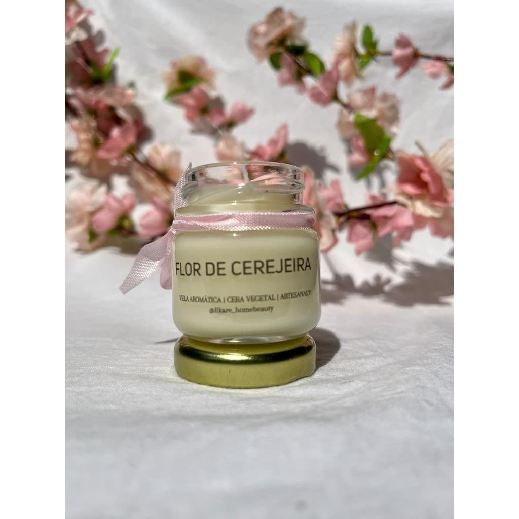 Mini Vela Aromática Lembrancinha Flor de Cerejeira 40g