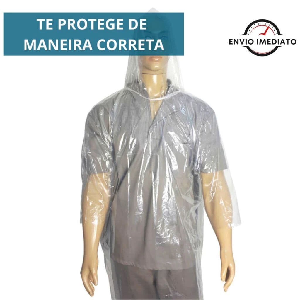 Kit 1 Capas de Chuva Incolor Transparente Descatáveis