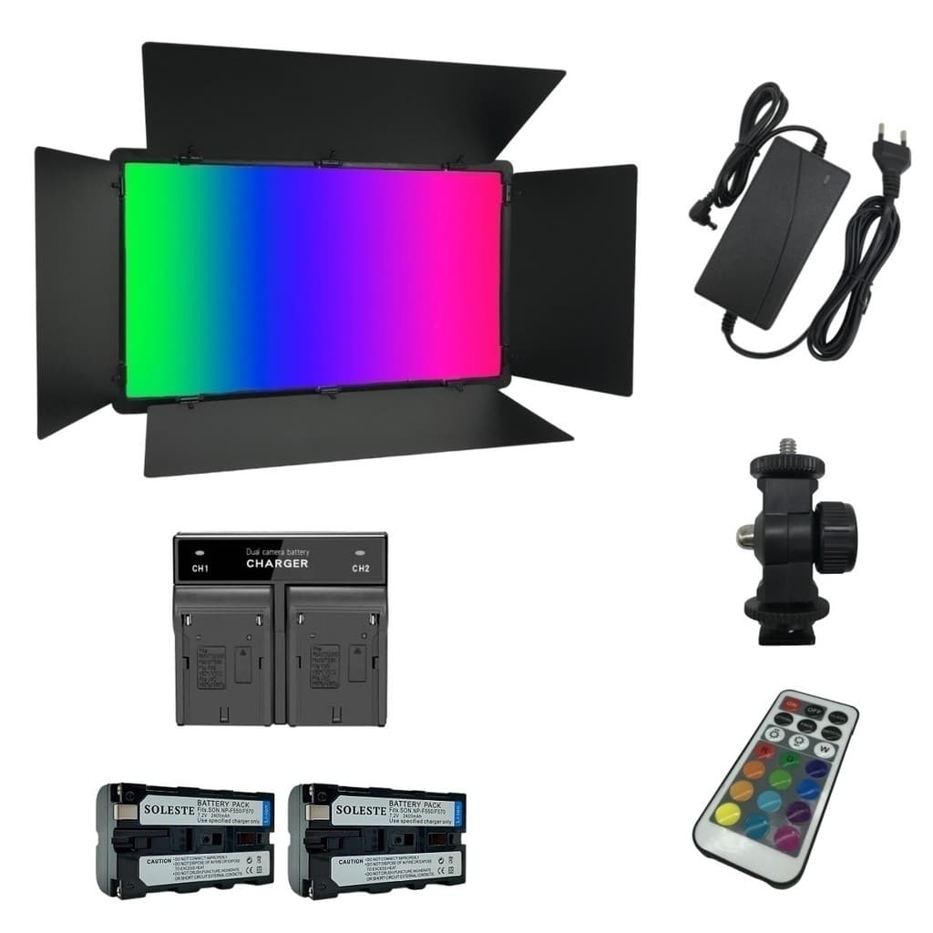 Painel LED 50w Soleste U800+ RGB+2 NP-F570+Carregador