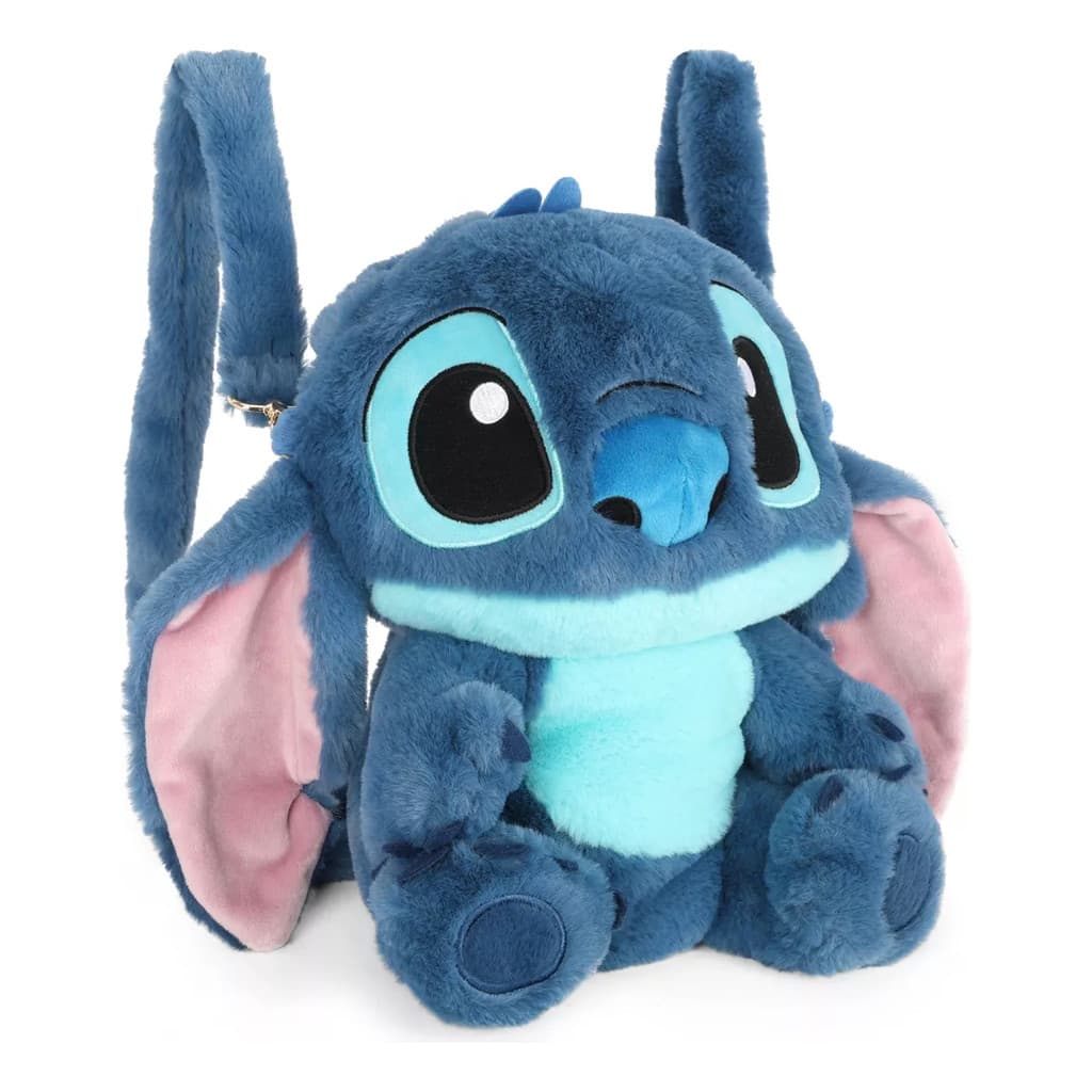 Mochila Pelúcia Stitch Passeio Azul Desenho Fofo Infantil