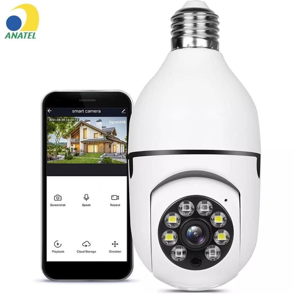 2 PÇS Mini IP Câmera Wifi sem fio visão noturna microfone auto falante acesso remoto aplicativo E27