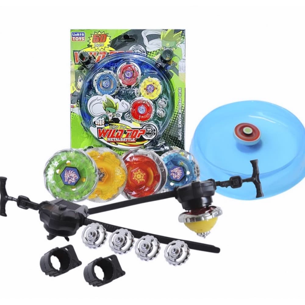 Arena Beyblade Metal Battle Kit 4 Beyblades + Arena Lançador